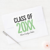 Groen Vet Aangepast Afstuderen elk jaar Vierkante Sticker (Envelop)