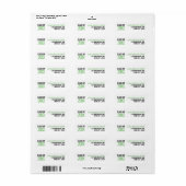 Groen vet afstudeerjaar op maat etiket (Full Sheet)