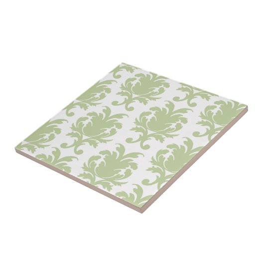 groen vet groot demaspatroon tegeltje (Zijkant)