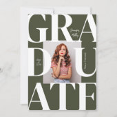 Groen Vet Modern Classic Photo Afstuderen Kaart (Voorkant)