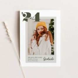Groen Vet Moderne Klasse van 2024 4 Foto Afstudere Kaart