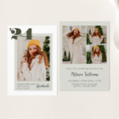 Groen Vet Moderne Klasse van 2024 4 Foto Afstudere Kaart