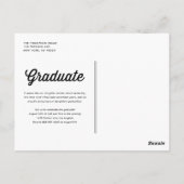 Groen Vet Retro Script Foto Afstuderen Briefkaart (Achterkant)