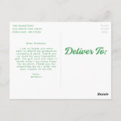 Groen | Vet script foto Afstuderen Dank u Briefkaart (Achterkant)