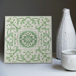 Groen Victoriaans Backsplash Repro Art Nouveau Tegeltje