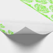 Groen Victoriaans vocht op wit Cadeaupapier (Hoek)