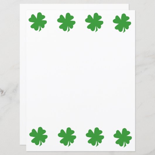 Groen vier blad klaver papier blad (Voorkant / Achterkant)