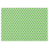 Groen vierbladig klaverpatroon op wit tafelkleed (Voorkant (Horizontaal))