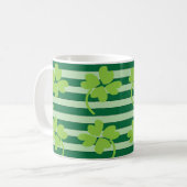 Groen vierbladige klaver St. Patrick's Day-patroon Koffiemok (Voorkant links)