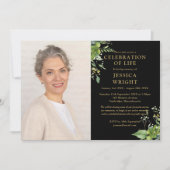 groen viering van het leven begrafenis foto kaart (Voorkant)