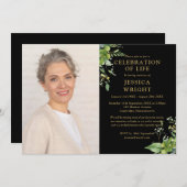 groen viering van het leven begrafenis foto kaart (Voorkant / Achterkant)