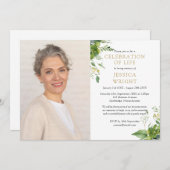 groen viering van het leven begrafenis foto kaart (Voorkant / Achterkant)