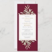 Groen Viering van het Leven Begrafenisdienst Kaart (Voorkant)