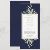 Groen Viering van het Leven Begrafenisdienst Kaart (Voorkant / Achterkant)