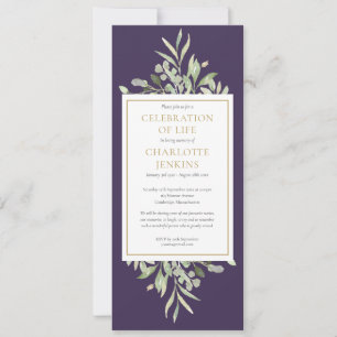 Groen Viering van het Leven Begrafenisdienst Kaart