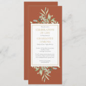 Groen Viering van het Leven Uitvaartdienst Invi Kaart (Voorkant / Achterkant)