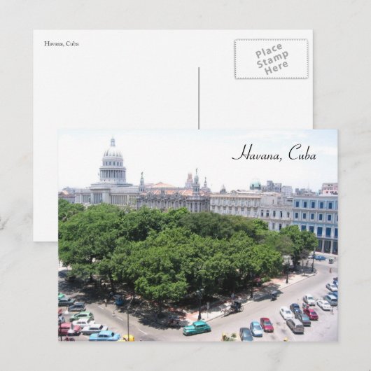 groen vierkant briefkaart (Voorkant / Achterkant)