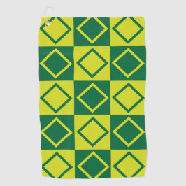 Groen vierkant Diamond Geometric Decorative Golfhanddoek