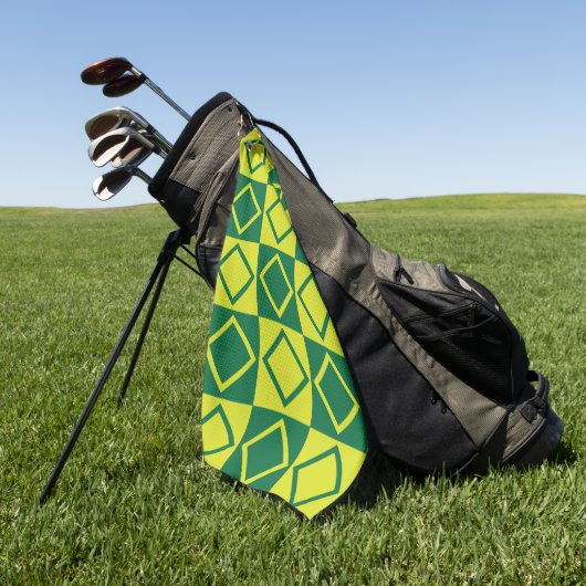 Groen vierkant Diamond Geometric Decorative Golfhanddoek (Groen)