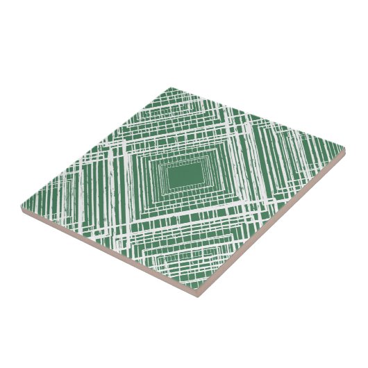 groen vierkant geometrisch patroon tegeltje (Zijkant)