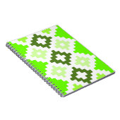 Groen vierkant kantelpatroon notitieboek (Rechterzijde)