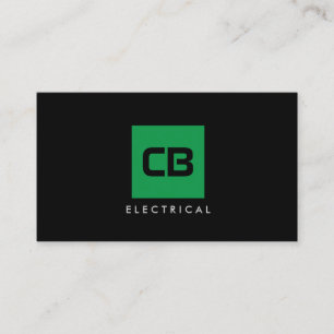 Groen Vierkant Monogram Bouw, Elektro Visitekaartje