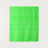 Groen vierkant netrooster wandkleed (Voorkant)