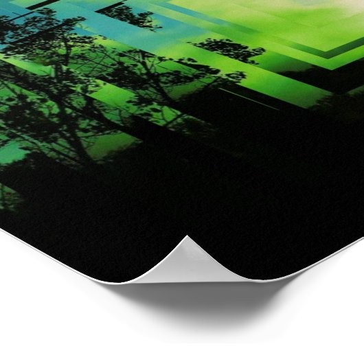 Groen vierkant Poster 12 x 8 inch (Hoek)