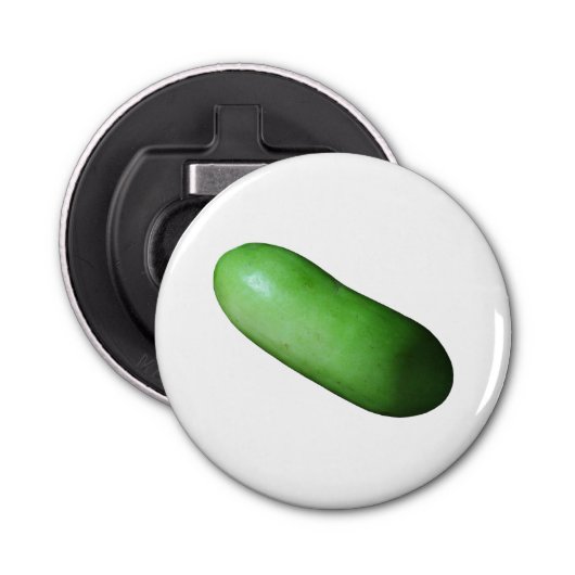 Groen vierkant (wintermeloen) button flesopener (Voorkant)