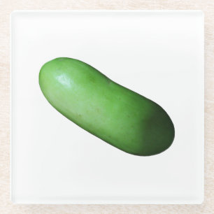 Groen vierkant (wintermeloen) glazen onderzetter