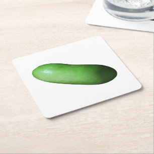 Groen vierkant (wintermeloen) kartonnen onderzetters