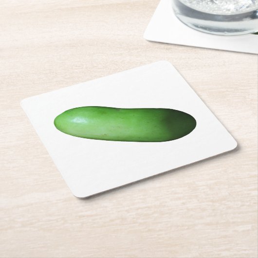 Groen vierkant (wintermeloen) kartonnen onderzetters (Schuin)