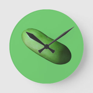 Groen vierkant (wintermeloen) ronde klok