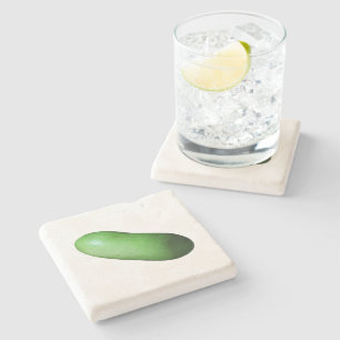 Groen vierkant (wintermeloen) stenen onderzetter