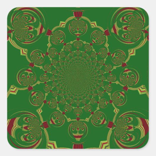  Groen Vierkante Sticker (Voorkant)