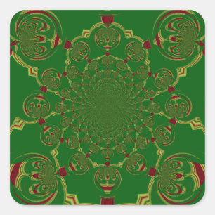  Groen Vierkante Sticker