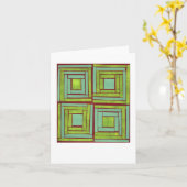 Groen vierkantenontwerp kaart (Gele Bloem)