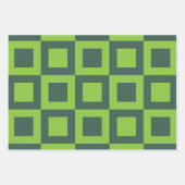 Groen vierkantjes geometrisch inpakpapier vel (Voorkant 3)