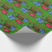 Groen viltbord verjaardag cadeaupapier (Hoek)