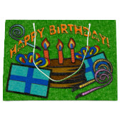 Groen viltbord verjaardag large cadeautasje (Voorkant)