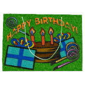 Groen viltbord verjaardag large cadeautasje (Achterkant)