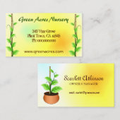 Groen Vine Geel Plant Kwekerij Visitekaartjes (Voorkant / Achterkant)