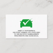 Groen vinkje | Auto-services | Auto Visitekaartje (Achterkant)