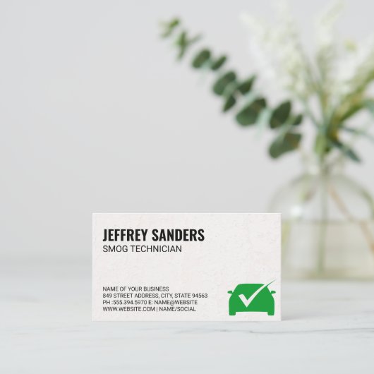 Groen vinkje | Autogarage Visitekaartje (Staand voorkant)