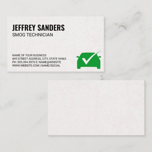 Groen vinkje | Autogarage Visitekaartje (Voorkant / Achterkant)