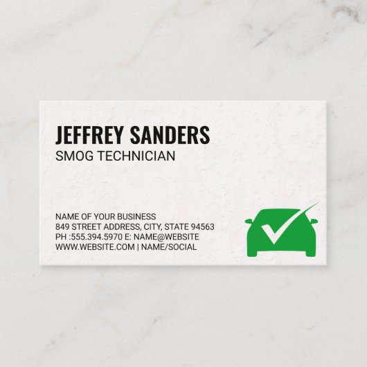Groen vinkje | Autogarage Visitekaartje (Voorkant)