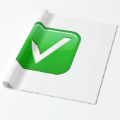 Groen vinkje in vak - Emoji Cadeaupapier (Uitgerold)