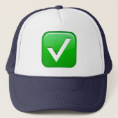 Groen vinkje in vak - Emoji Trucker Pet (Voorkant)