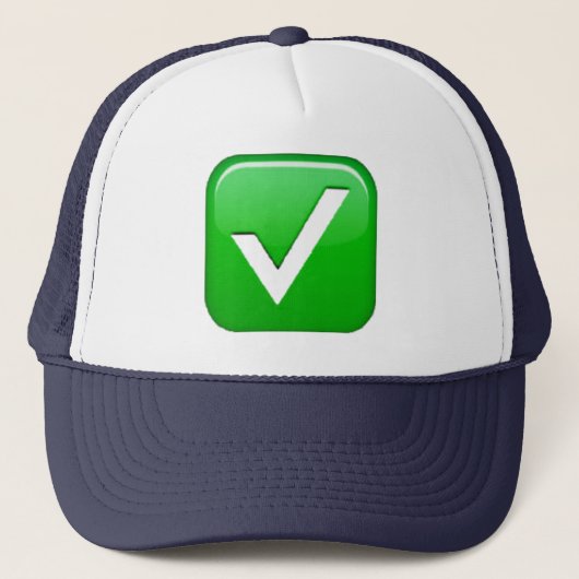 Groen vinkje in vak - Emoji Trucker Pet (Voorkant)