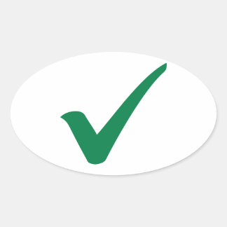 Groen vinkje ovale sticker